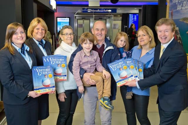 Leeds Bradford Airport ambassadors Louise Auckland and Judith Bond, with Tony Hallwood and Joli family
Photograph by Richard Walker/ www.imagenorth.net