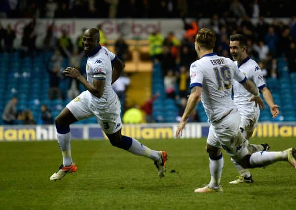 Sol Bamba celebrates his opening goal against Wolverhampton Wanderers. (Picture: Bruce Rollinson)