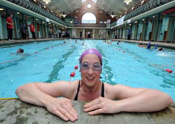 Rachel Reeves at an earlier sponsored swim at Bramley Baths.