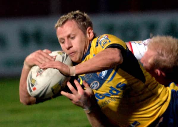 Rob Burrow dives over the Hull KR line in 2008.