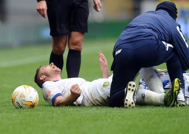 Gaetano Berardi receives treatment at Hull City
