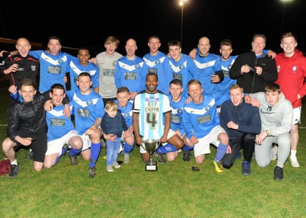 Rose of York, winners of the Heavy Woollen League Challenge Trophy after beating Old Bank WMC 3-2 at Ossett Albion.