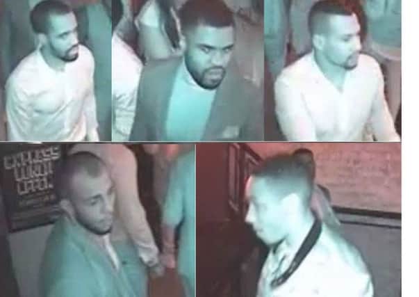 Five men detectives are trying to identify after violent disorder at a Leeds bar