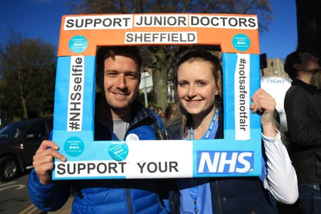 Doctors picket at Sheffield Royal Hallamshire Hospital. Picture: Ross Parry Agency