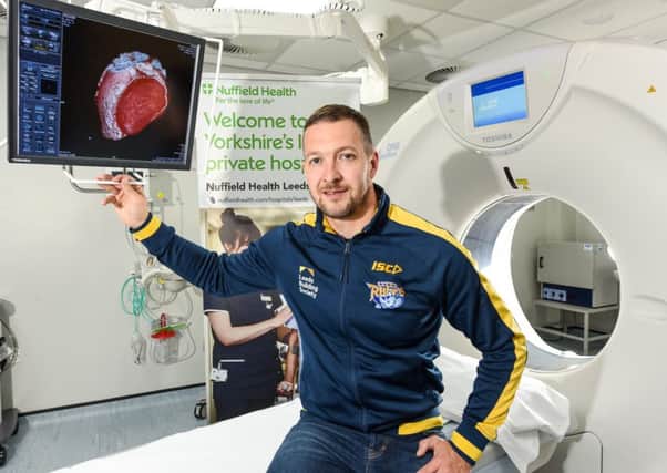Danny McGuire opens a new Â£2.6m scanner at Nuffield Hospital Leeds.