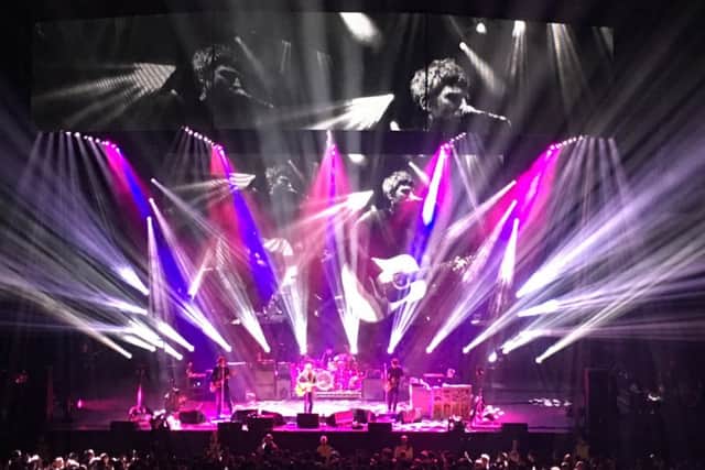 Noel Gallagher on stage at Leeds Arena
