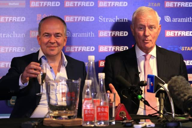 World Snooker chief Barry Hearn announces his 10 year deal with Eurosport alongside Eurosport CEO Peter Hutton.