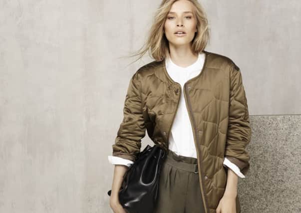 Quilted bomber, Â£69; shirt, Â£25; bag, Â£35 - all Limited; shorts, Â£35, at At Marks & Spencer.