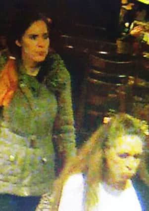 The two women police want to speak to in connection with the theft of a handbag from Wetherspoons at Leeds station.