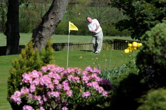 Marshall Capel pictured on his golf course at his home,Birkby Grange Thorner. .Picture by Simon Hulme