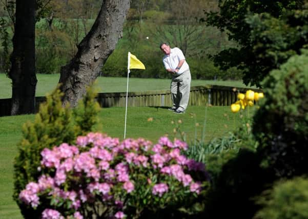 Marshall Capel pictured on his golf course at his home,Birkby Grange Thorner. .Picture by Simon Hulme