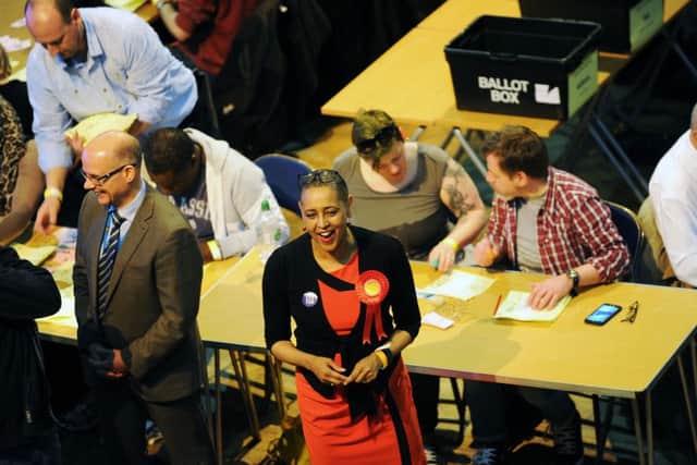 Labour's Alison Lowe is all smiles at the count.
 PIC: Jonathan Gawthorpe