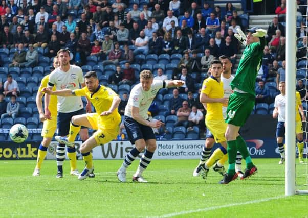 HEADING OUT: Leeds United's Mirco Antenucci goes close in his last game for the club, against Preston on Saturday. Picture: Jonathan Gawthorpe