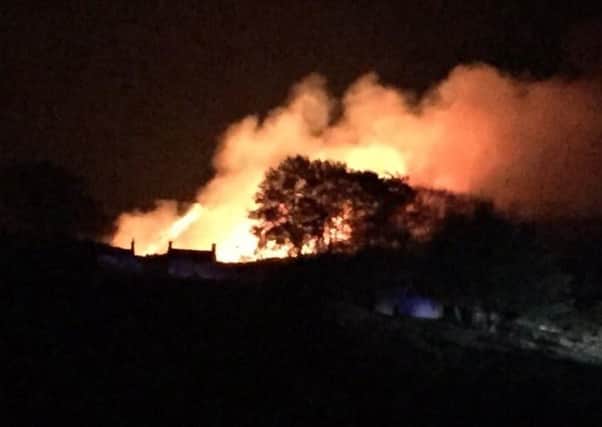 Last night's fire on Ilkley Moor. Picture: @Chrischefjacko