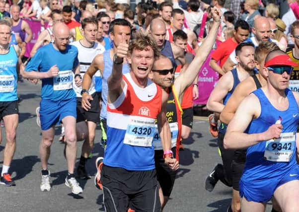 Aroud 8,000 runners took part in the 31st Leeds Half Marathon. PIC: Simon Hulme