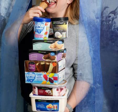 Asda Ice Cream tester Louise Bamber. Pictures: Caters