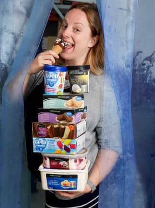 Asda Ice Cream tester Louise Bamber. Pictures: Caters