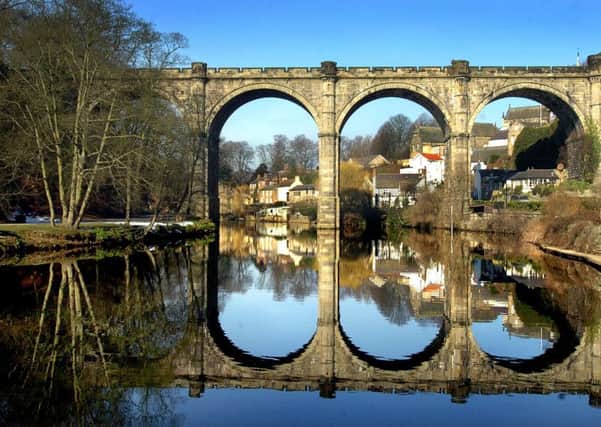 The railway viaduct in Knaresborough, where Network Rail is seeking permission to erect a metal safety fence.