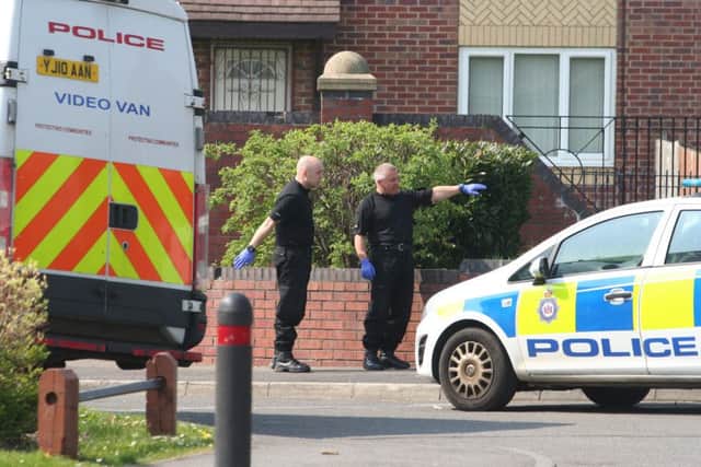 Police at the scene of the incident in the Gipton area of Leeds.  Picture: Ross Parry Agency