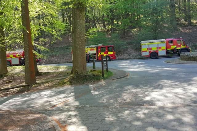 Fire crews off Derwent Lane near Lady Bower Reservoir
