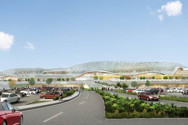 An artist's impression of the proposed new Â£300m leisure hall at Meadowhall in Sheffield.