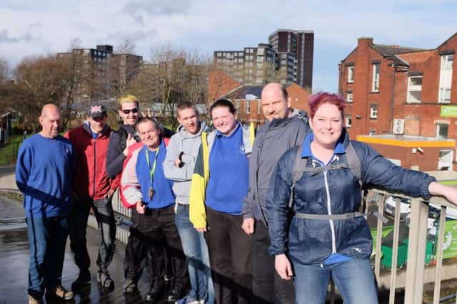 Companions of Emmaus Leeds with Joanne Stafford, deputy community leader, gearing up for the challenge.
