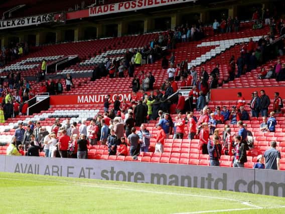 Fans were evacuated from the 75,000-capacity ground after the package was found shortly before the match against Bournemouth was due to kick off at 3pm. Image: PA