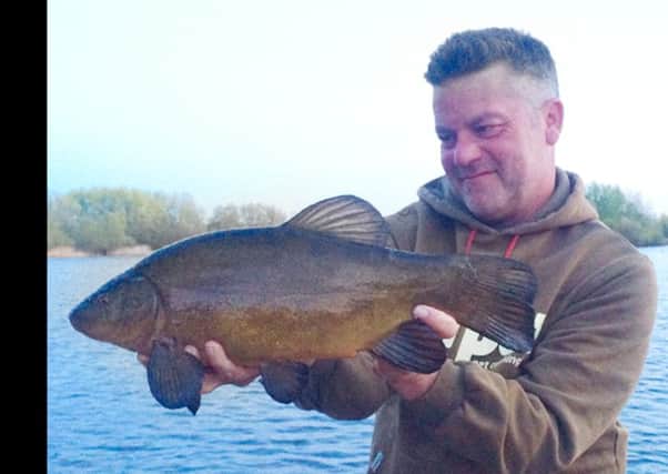 Darren Starkey's  tench  from Lowther Lake, Allerton Bywater.