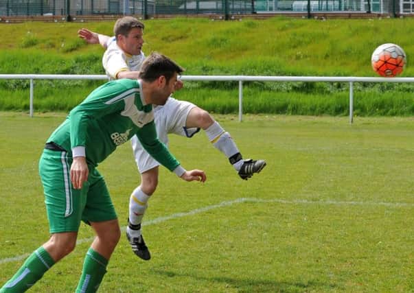 Five-goal 
Ben Keedy scores for Gildersome Spurs in the 10-2 Division 2 title-securing victory over Leeds Medics & Dentists IV. PIC: Steve Riding