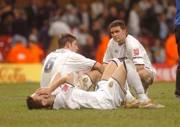 Disappointment for Eirik Bakke, Paul Butler and David Healy after United's defeat at the hands of Watford in the 2006 Championship play-off final.