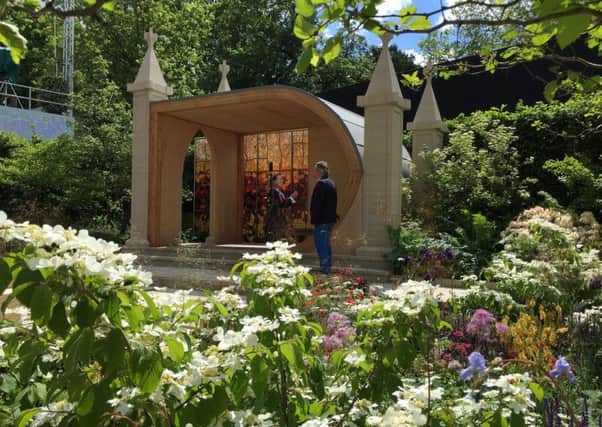 The Welcome to Yorkshire garden at Chelsea was inspired by the Great East Window at York Minster.