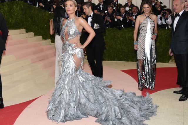 Rita Ora wears a Vera Wang gown at The Metropolitan Museum of Art Costume Institute Benefit Gala, celebrating the opening of "Manus x Machina: Fashion in an Age of Technology"earlier this month, in New York. (Photo by Evan Agostini/Invision/AP)