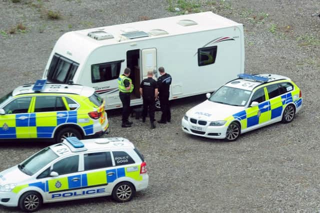 Police move into a travellers site on Whitehall Road, Leeds