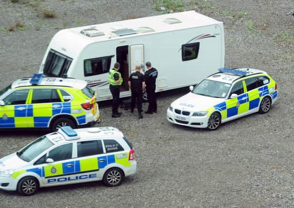 Police move into a travellers site on Whitehall Road, Leeds