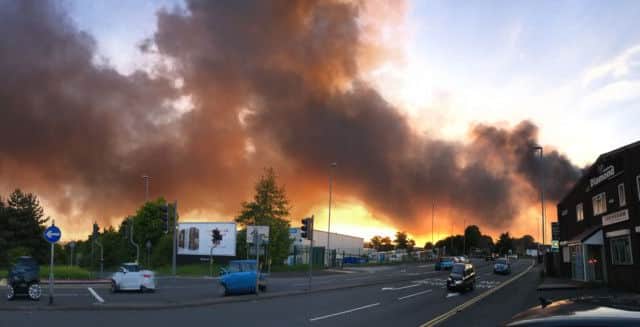 The Bramley fire at its height. Picture by Andrew Hawley