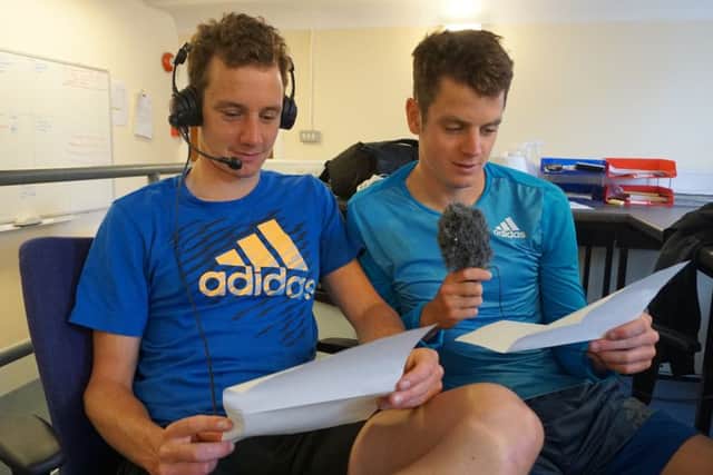 Alistair and Jonny Brownlee take over the microphones at Leeds train station.