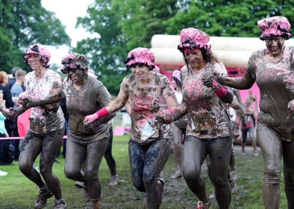 Race for Life Pretty Muddy 5k muddy obstacle course at Temple Newsam.
4th June 2016.
Picture : Jonathan Gawthorpe