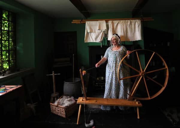 Leeds Wool Festival, at the Leeds Industrial Museum, Armley, Leeds...Penelope Hemingway pictured with a Great Wheel...4th June 2016 ..Picture by Simon Hulme