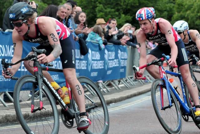 Great Britain's Jonathan Brownlee cycles during the Vitality World Triathlon in London. Picture by Anthony Devlin/PA Wire.