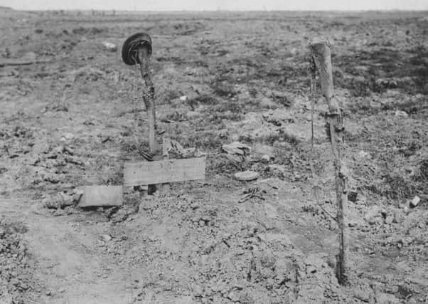 The grave of an unknown British soldier near Ginchy, northern France.