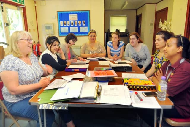 An EU referendum round-the-table chat at Burley Park Children's Centre, St Matthias' St, Burley. From left Fiona Serrao, Tehmeena Tahir, Sonya Horner, Maya Srengelia, Patrycya Swerczyosko, Sara Levy, Sadia Hussain, Luwam Elias.
