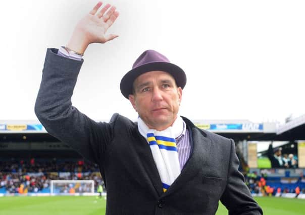Vinnie Jones salutes Leeds United's fans.