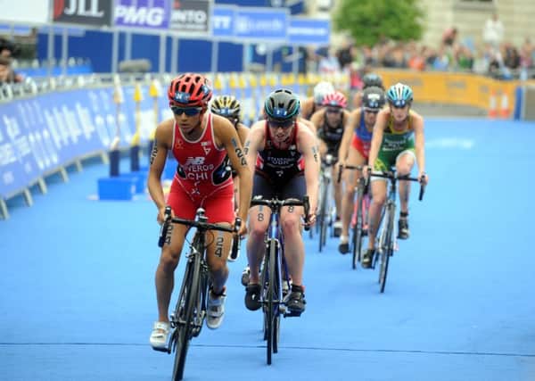 Non Stanford competes in the  2016 ITU World Triathlon Leeds.  Picture Tony Johnson