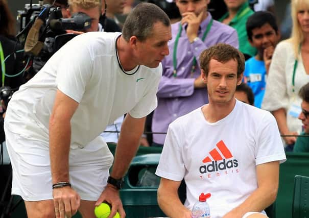 Andy Murray and coach Ivan Lendl during practice on day ten of Wimbledon back in 2012. Picture: Mike Egerton/PA.