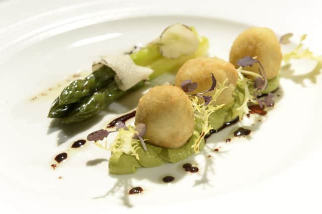 Quails eggs and aspargus. PIC: Bruce Rollinson