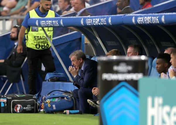 England manager Roy Hodgson watches from the dugout against Russia on Saturday night. Picture: Owen Humphreys/PA