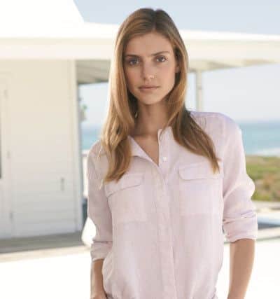 Pocket linen shirt in rose, Â£85, at The White Company.