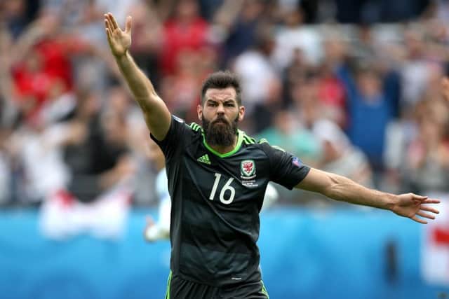 Wales' Joe Ledley gestures in anger after England score during the UEFA Euro 2016, Group B match at the Stade Felix Bollaert-Delelis, Lens.  John Walton/PA Wire