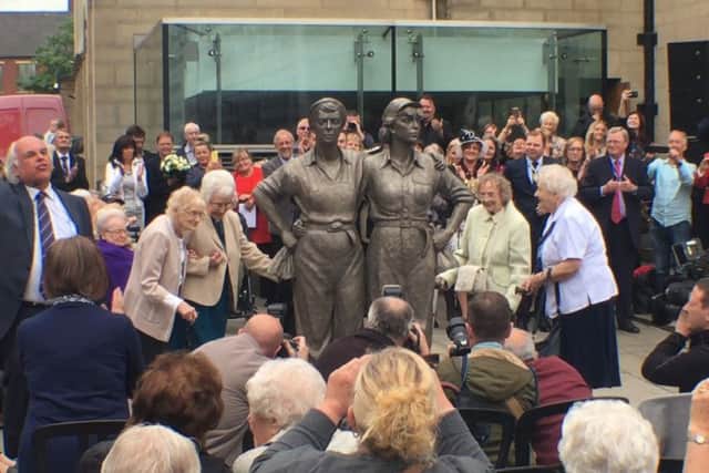 The Women of Steel statue is unveiled in Barker's Pool