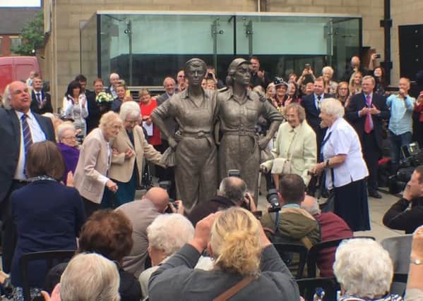 The Women of Steel statue is unveiled in Barker's Pool